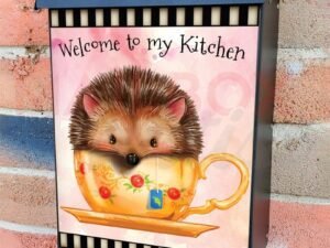 Cute Hedgehog in a Cup Colonial Mailbox Cover