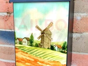 Windmill on the Wheat Field Colonial Mailbox Cover