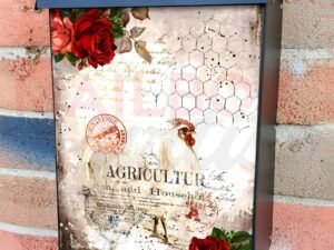 Vintage Chicken and Rooster Colonial Mailbox Cover