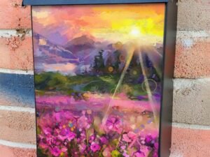 Sunrise Over the Wildflowers Meadow Colonial Mailbox Cover