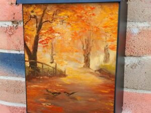 October Evening in the Park Colonial Mailbox Cover