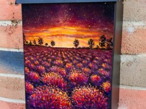 Lavender Field After Sunset Colonial Mailbox Cover