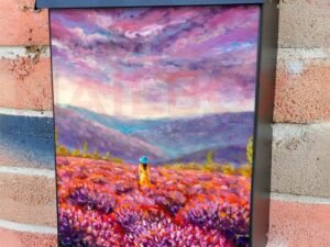 Girl in the Lavender Field Colonial Mailbox Cover