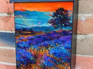 Colorful Lavender Field #2 Colonial Mailbox Cover