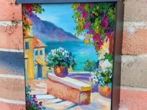 Mediterranean Village Colonial Mailbox Cover