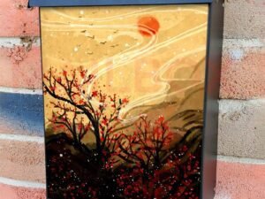 Windy October Sunset Colonial Mailbox Cover
