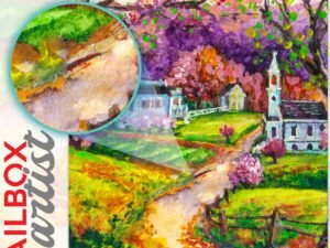 Adorable Little Town and Church Colonial Mailbox Cover