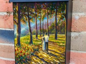 Walking in a Sunny Park Colonial Mailbox Cover