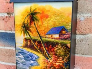 Tropical Seacoast Cottage Colonial Mailbox Cover