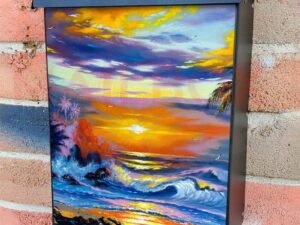 Tropical Sunset over the Sea Colonial Mailbox Cover