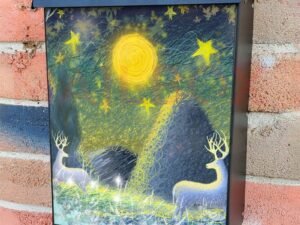 Magical Forest with Two Deer Colonial Mailbox Cover