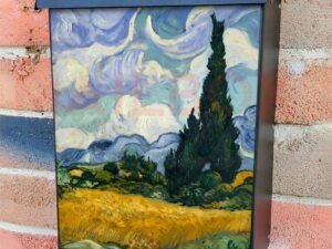Wheat Field with Cypresses by V. Gogh Colonial Mailbox Cover