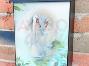 Beautiful Summer Swans Colonial Mailbox Cover