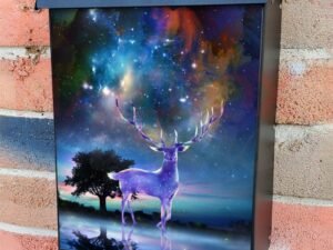 Beautiful Nebula Deer Colonial Mailbox Cover