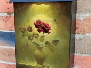 Rose in a Green Vase Colonial Mailbox Cover