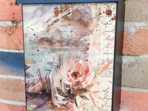 Vintage Landscape with Flowers Colonial Mailbox Cover