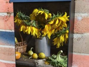 Still Life with Sunflowers #1 Colonial Mailbox Cover