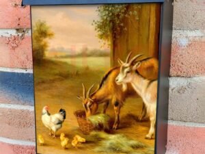 Feeding Time in the Farmyard Colonial Mailbox Cover