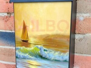 Golden Sunset on the Sea Colonial Mailbox Cover