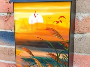 Sunset over the Lake Colonial Mailbox Cover