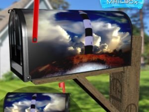 Lighthouse at Night Decorative Rural Farm Mailbox Cover
