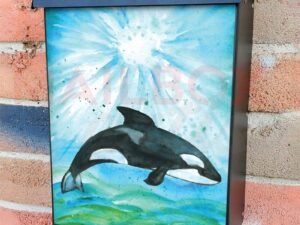 Pretty Orca Jumping Colonial Mailbox Cover