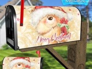 Teddy Bear Santa Decorative Rural Farm Mailbox Cover