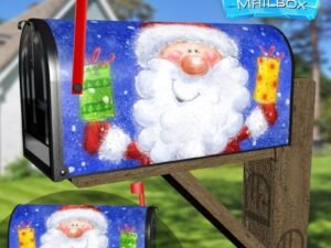 Adorable Santa with Gifts Decorative Rural Farm Mailbox Cover
