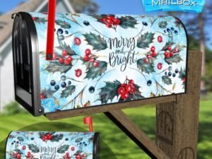 Beautiful Christmas Flowers Decorative Rural Farm Mailbox Cover