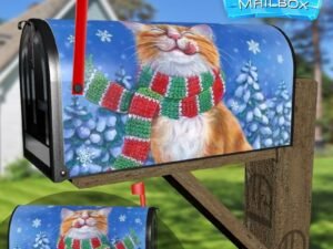 Kitten's First Snow Decorative Rural Farm Mailbox Cover