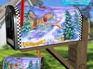 Cozy Christmas Cottage Decorative Rural Farm Mailbox Cover