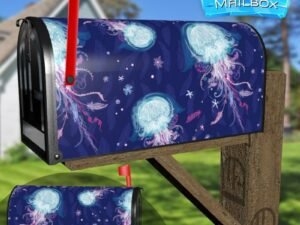 Underwater Paradise with Jellyfishes Decorative Rural Farm Mailbox Cover