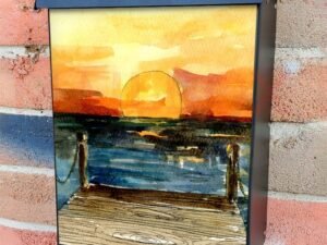 Sunset at the Lake Colonial Mailbox Cover