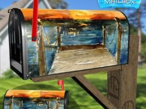 Sunset at the Lake Decorative Rural Farm Mailbox Cover