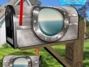 Peaceful View Through a Ship Porthole #2 Decorative Rural Farm Mailbox Cover