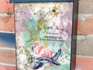 Vintage Flamingo Colonial Mailbox Cover