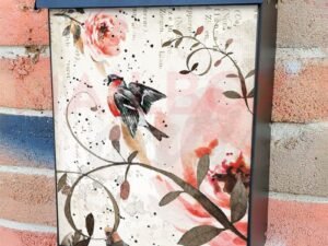 Vintage Robin and Roses Colonial Mailbox Cover