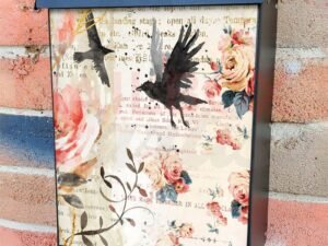 Vintage Blackbirds and Flowers Colonial Mailbox Cover