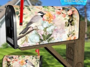 Vintage Bird and Flowers Decorative Rural Farm Mailbox Cover
