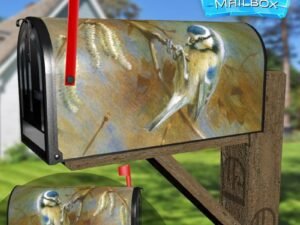 Blue Tit by Archibald Thorburn Decorative Rural Farm Mailbox Cover
