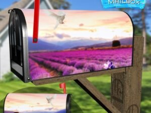 White Dove and Lavender Field Decorative Rural Farm Mailbox Cover