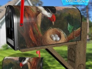 Bird by its Nest by Michelangelo Meucci Decorative Rural Farm Mailbox Cover