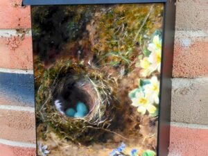 Bird's Nest and Primroses by Henry Hunt Colonial Mailbox Cover