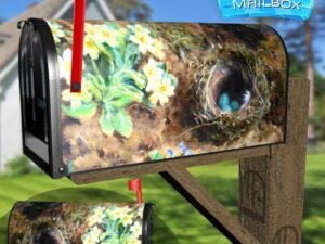 Bird's Nest and Primroses by Henry Hunt Decorative Rural Farm Mailbox Cover