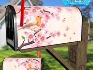 Little Robin on the Cherry Tree Decorative Rural Farm Mailbox Cover