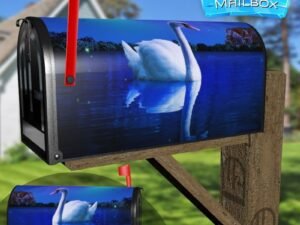 Midnight Swan Decorative Rural Farm Mailbox Cover
