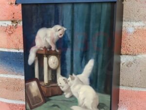 Three Curious Cats by Arthur Heyer Colonial Mailbox Cover