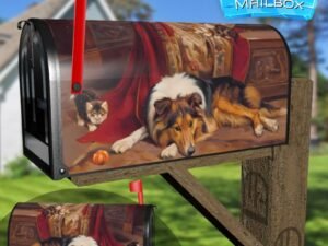 A Reluctant Playmate by Wright Barker Decorative Rural Farm Mailbox Cover