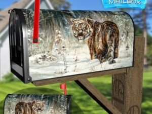 Beautiful Winter Tiger Decorative Rural Farm Mailbox Cover