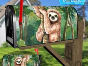 Cute Sloth on the Tree Decorative Rural Farm Mailbox Cover